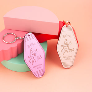 Love Wins Retro Keyring