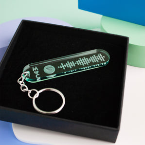 Fluorescent Edge Spotify Keyring - Initials
