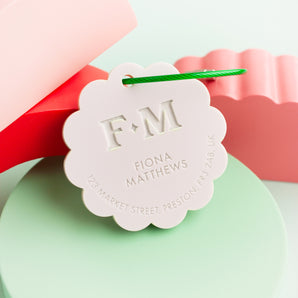 Scallop Circle Luggage Tag