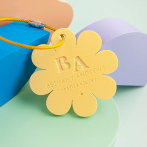 Flower Initials Luggage Tag