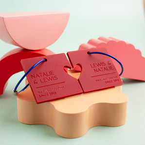 Couples Heart Luggage Tag Set
