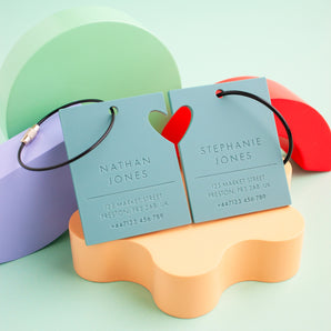 Classic Couples Heart Luggage Tag Set
