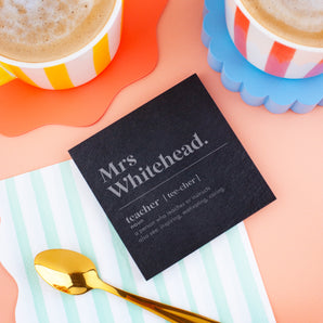 Personalised Teacher Definition Slate Coaster