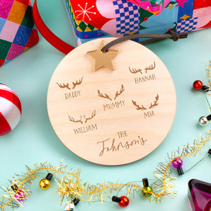 Personalised Reindeer Antler Christmas Decoration