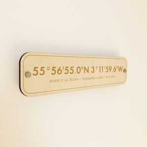Where It All Began Coordinates Plaque