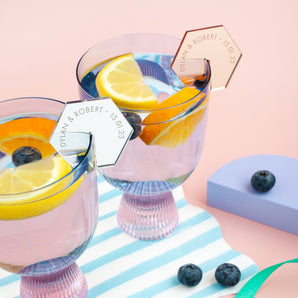 Mirrored Drink Charm - Names & Date