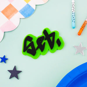 Graffiti Style Cake Charm