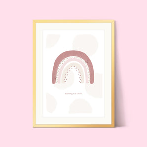 Pink 'Learning is a Curve' Rainbow Print